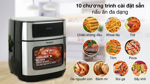 Kangaroo KG12AF1A được cài đặt sẵn đa dạng chức năng