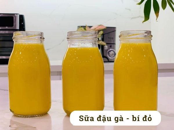 Thành phẩm sữa đậu gà bí đỏ bổ dưỡng