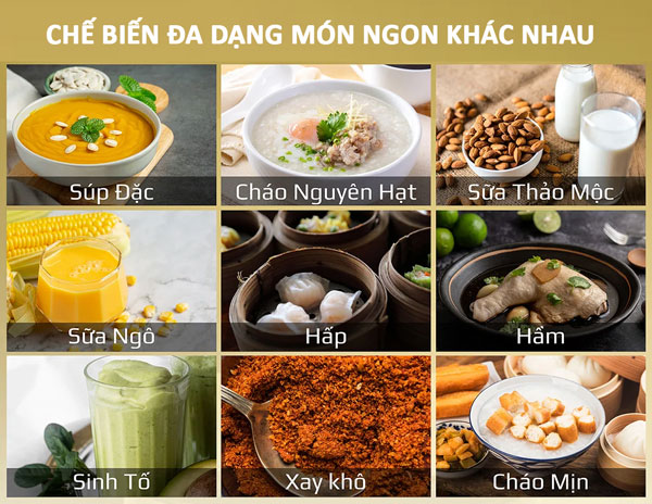 Máy làm sữa hạt có thể dùng để chế biến đa dạng món ăn