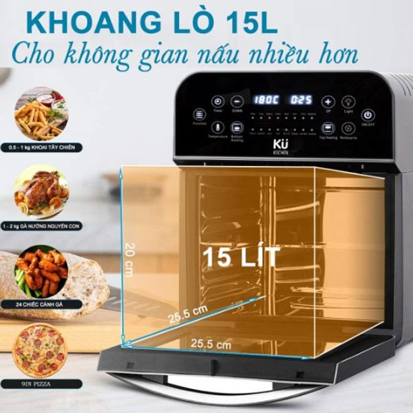 Nồi chiên không dầu Kuchen PCS6218 có dung tích 15L